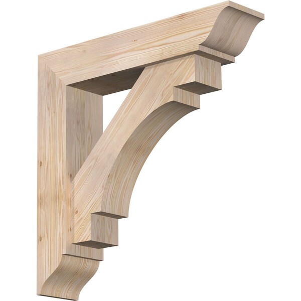 Ekena Millwork Merced Traditional Smooth Bracket w/ Offset Brace, Douglas Fir, 7 1/2"W x 34"D x 34"H BKT0806X34X34MRC01SDF - main